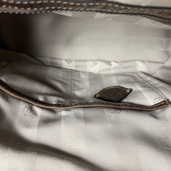 Vintage leather brown juicy Couture large satchel frame top crush lock . - Picture 15 of 16